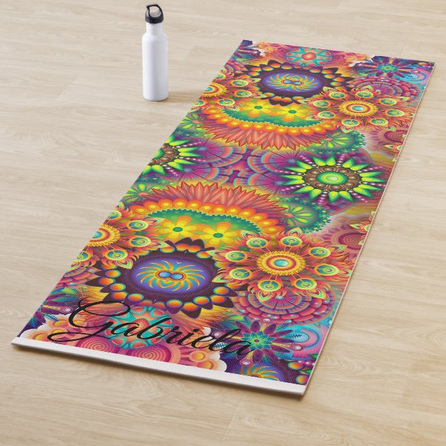 Yoga beautiful colours fitness Personalised YOGA Yoga Mat (In Situ)