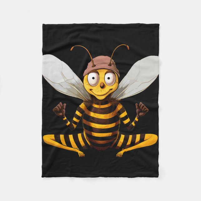 Yoga Bee  Fleece Blanket (Front)