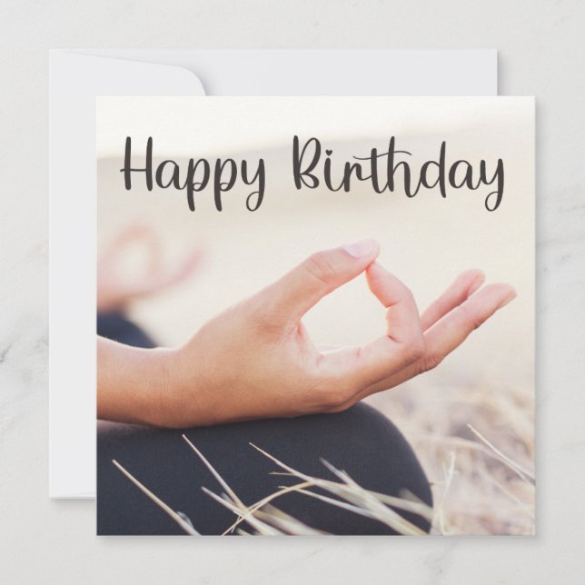 Yoga Birthday Card for Meditation Lovers (Front)