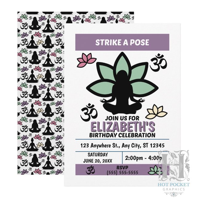 Yoga Birthday Party Invitation (Creator Uploaded)