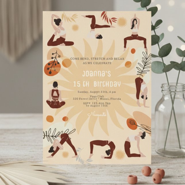 Yoga birthday party invitation (Creator Uploaded)