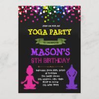 Yoga birthday party invitation
