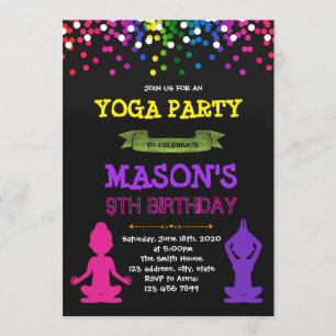 Yoga birthday party invitation