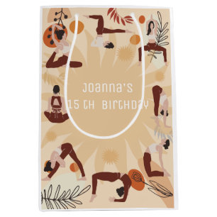 Yoga birthday party medium gift bag
