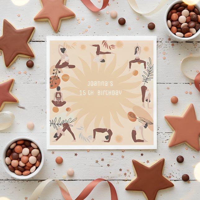 Yoga birthday party napkin (Creator Uploaded)