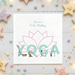 Yoga birthday party napkin