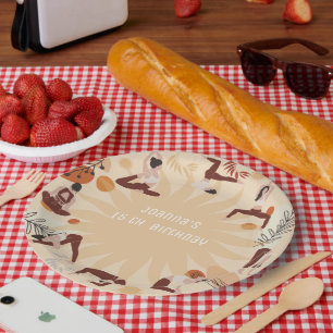 Yoga birthday party paper plate