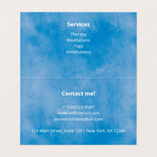 Yoga Blue watercolor Holistic, Mandala Hand drawn Business Card