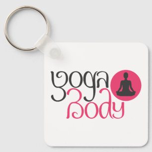 Yoga Body With Yoga Pose Graphic Key Ring