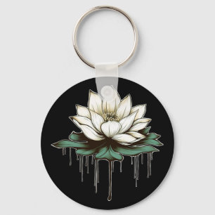 Yoga Botanical Lotus Spiritual Key Ring