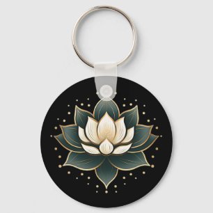 Yoga Botanical Lotus Spiritual Yoga Lover Key Ring