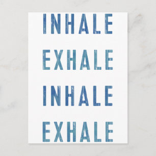 Yoga Breathe Blue and White Postcard