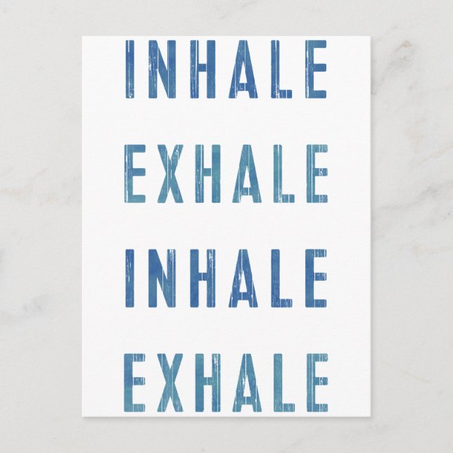 Yoga Breathe Blue and White Postcard (Front)