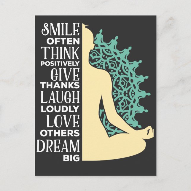 Yoga Buddhist Meditation Quote Zen Buddhism Postcard (Front)