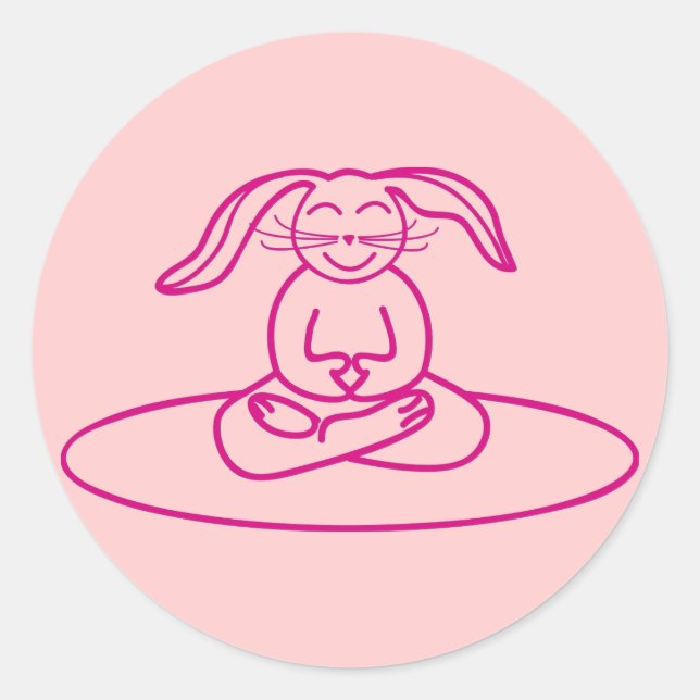 Yoga Bunny - Pink Sticker (Front)