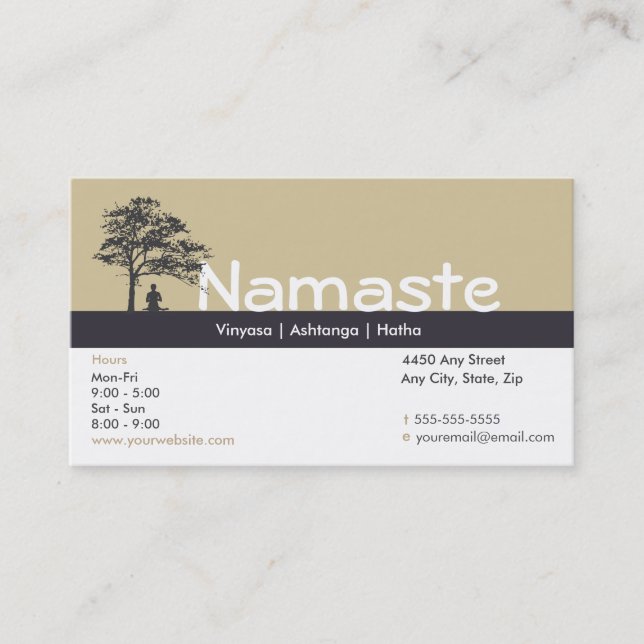 Yoga Business Card Class Pass (Front)