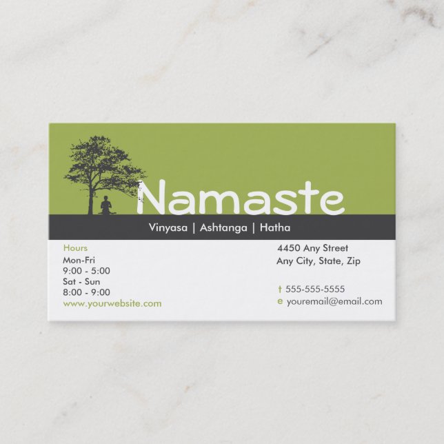 Yoga Business Card Class Pass (Front)
