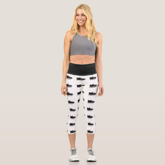 Yoga Capri Black & White w/Shoe Doodle