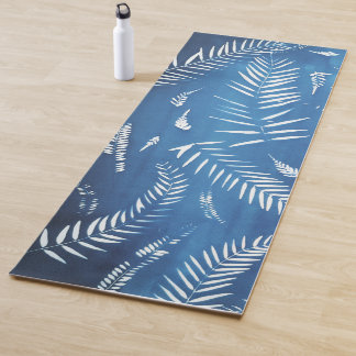 Yoga carpet blue printed foliage mat