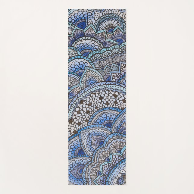 Yoga carpet with blue mandala pattern yoga mat (Front)