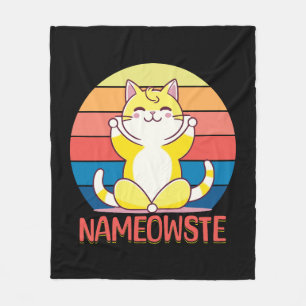 Yoga cat fleece blanket