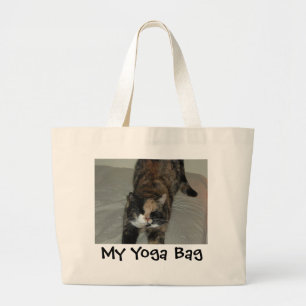 Yoga Cat Large Tote Bag