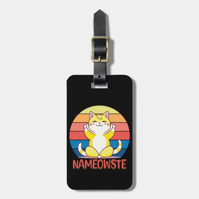Yoga cat luggage tag (Front Vertical)
