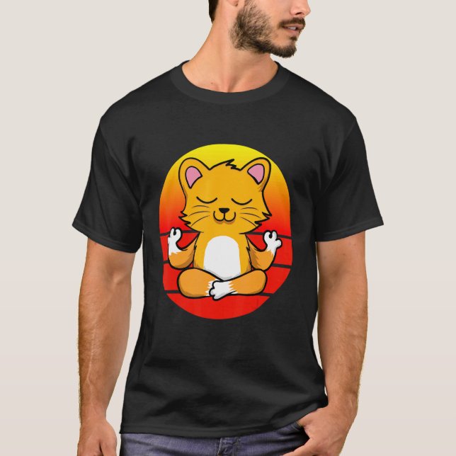 Yoga Cat Meditation Yoga For Children And Parents T-Shirt (Front)