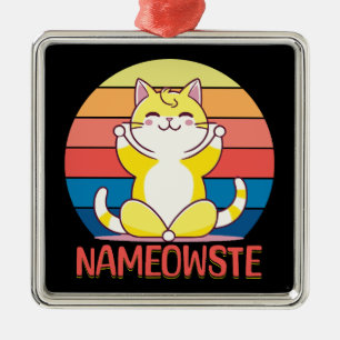Yoga cat metal tree decoration