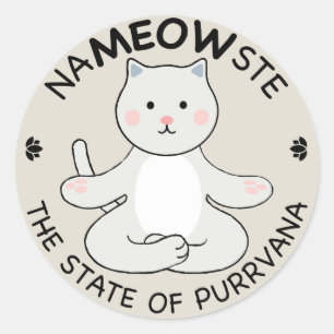 Yoga Cat - Namaste Classic Round Sticker