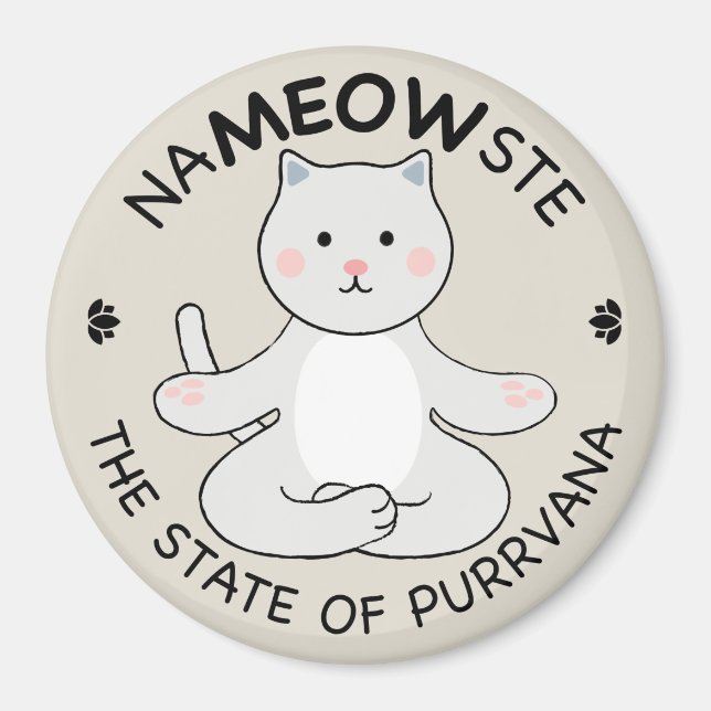 Yoga Cat - Namaste Magnet (Front)