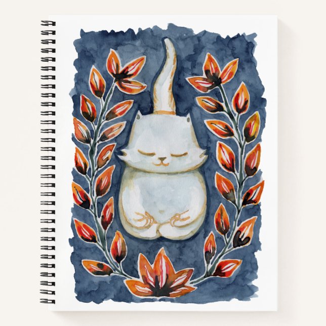 Yoga Cat Spiral Notebook (Front)