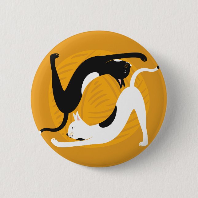 Yoga Cats 6 Cm Round Badge (Front)