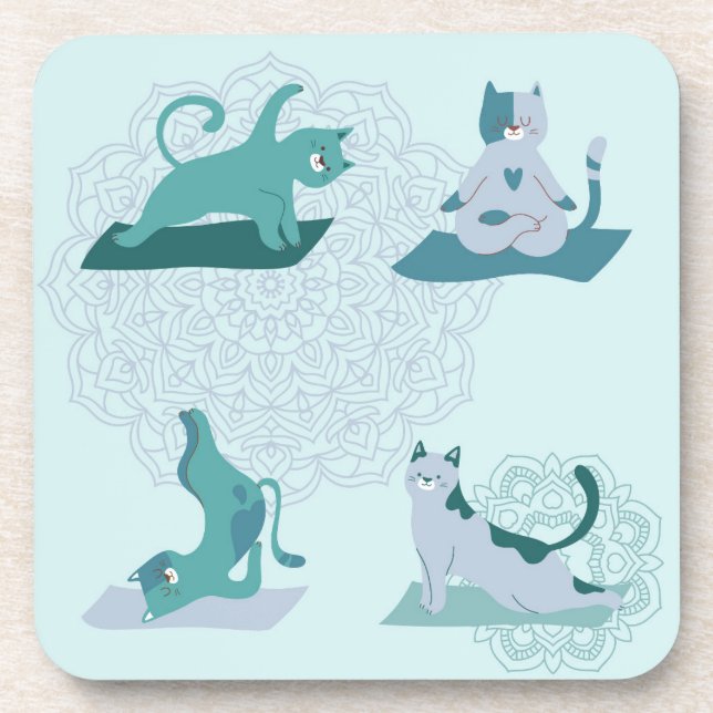 Yoga Cats Coaster (Front)