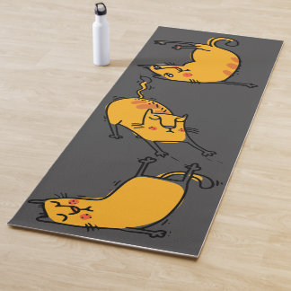Yoga Cats Grey Yoga Mat