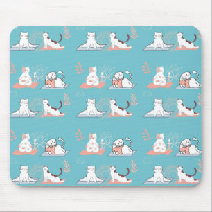 Yoga Cats Lotus Mouse Mat