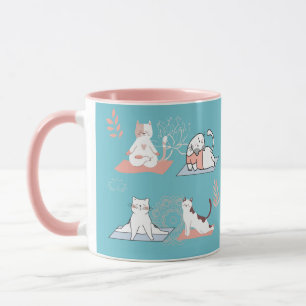 Yoga Cats Lotus Mug