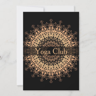 Yoga Centre, yoga, sports, mandala, Golden mandala Invitation