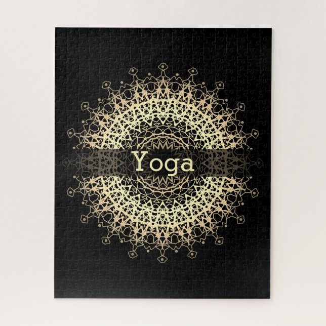 Yoga Centre, yoga, sports, mandala, Golden mandala Jigsaw Puzzle (Vertical)