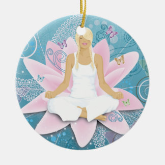 Yoga Ceramic Tree Decoration