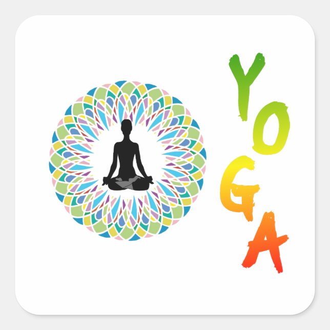 YOGA - CHAKRA AND MEDITATION SQUARE STICKER (Front)