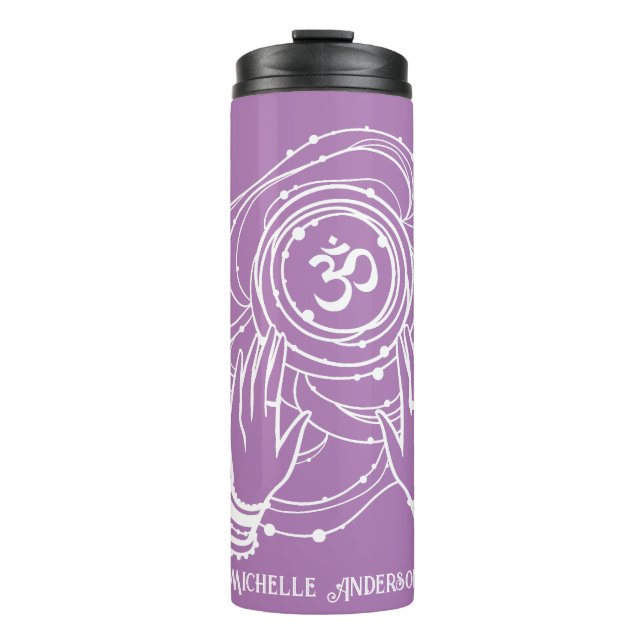 Yoga Chakra Crown Mantra Thermal Tumbler (Front)