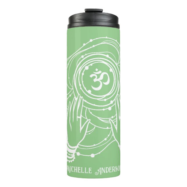 Yoga Chakra Crown Mantra Thermal Tumbler (Front)