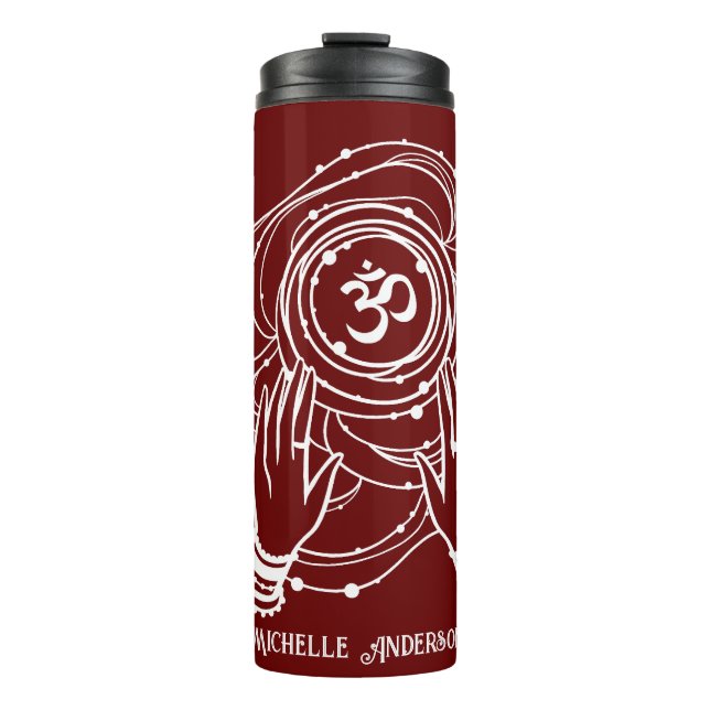 Yoga Chakra Crown Mantra Thermal Tumbler (Front)