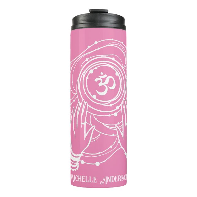 Yoga Chakra Crown Mantra Thermal Tumbler (Front)