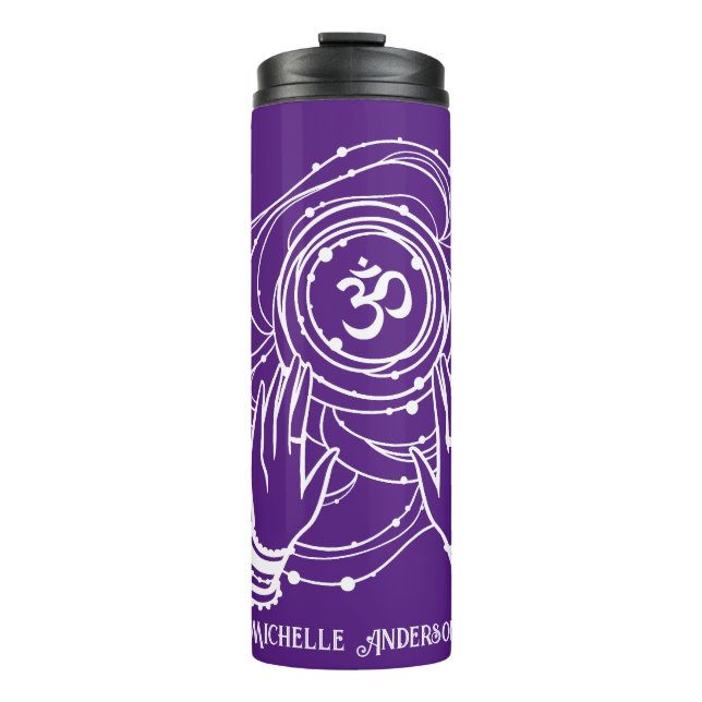 Yoga Chakra Crown Mantra Thermal Tumbler (Front)
