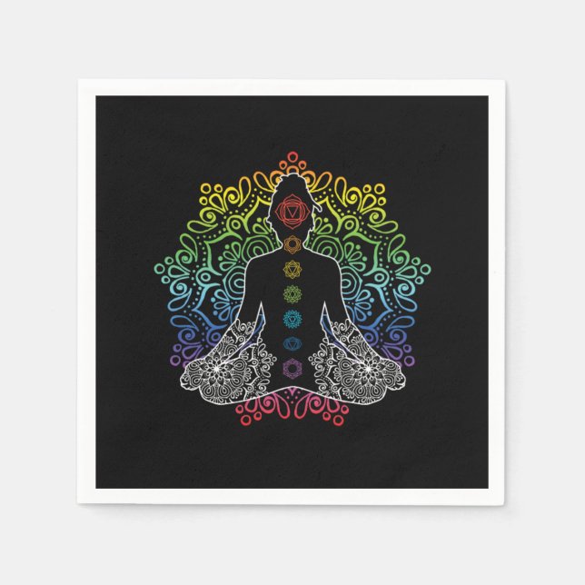 Yoga Chakra Zen Asana Meditation Buddhism Gift Napkin (Front)