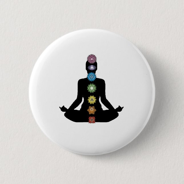 Yoga Chakras 6 Cm Round Badge (Front)