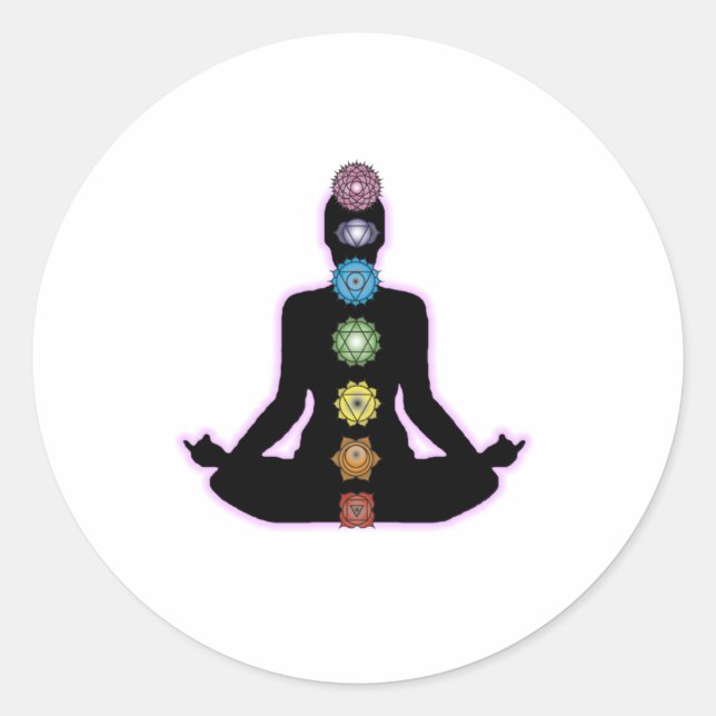 Yoga Chakras Classic Round Sticker (Front)