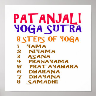 YOGA Checklist : 8 steps of PATANJALI SUTRA Poster